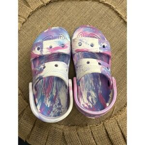 Crocs 10 Sandals Girls Tie Dye Worn Once